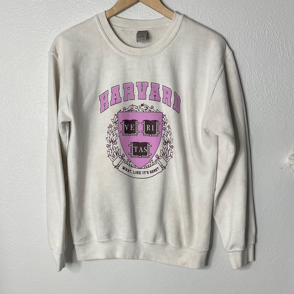 Harvard White and Pink Women's Sweater